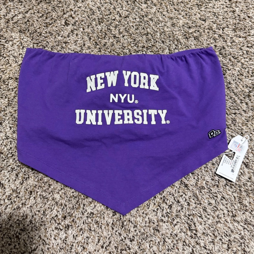 Hype and Vice NYU New York University Bandana Tube Top Purple XL NEW
